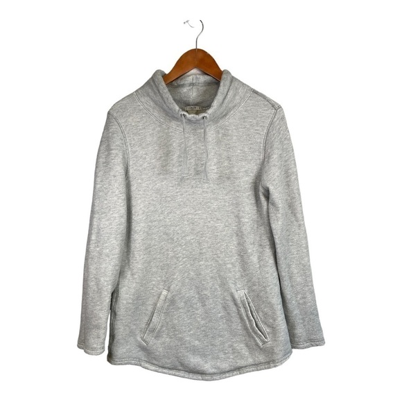 𝅺j Crew Terry High-Neck Oversized Top Gray Women's M - Picture 1 of 5